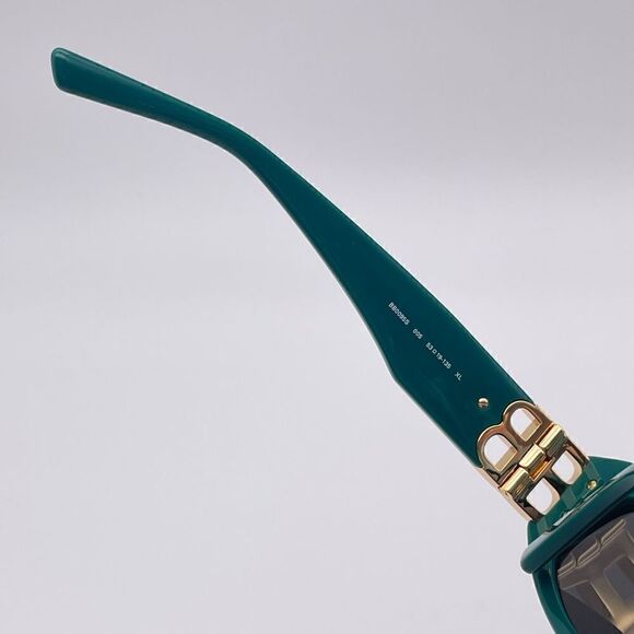 BALENCIAGA Sunglasses BB0095S 005 Green/Gold/Grey Women NEW